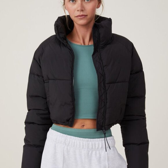 Cotton On Body Jackets & Blazers - Cotton:on Cropped Puffer Coat in Black